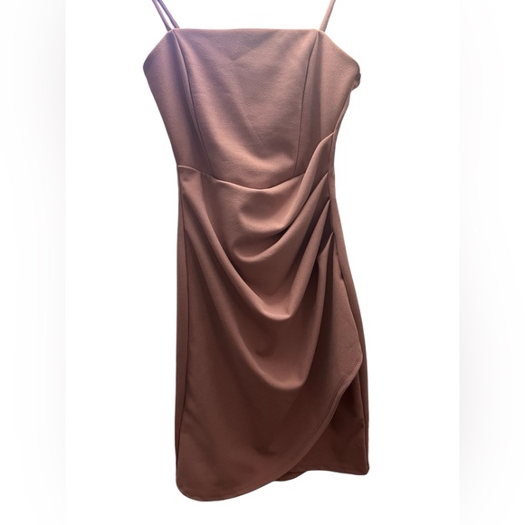 Windsor | Wrapped In Stylish Satin Mini Dress | Blush Pink - Picture 7 of 7
